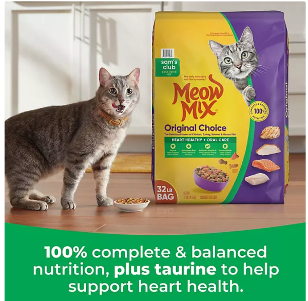 Meow Mix, Original Choice Flavor Adult Dry Cat Food, Heart Healthy & Oral Care Formula - Image 2