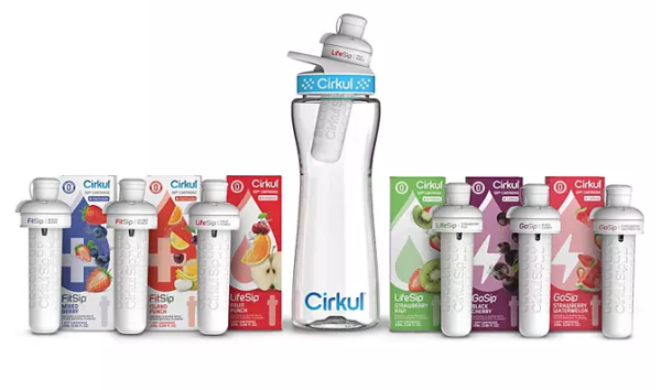 Cirkul 22-oz. Plastic Water Bottle Starter Kit With Blue Lid + 6 Flavor Cartridges - Image 2