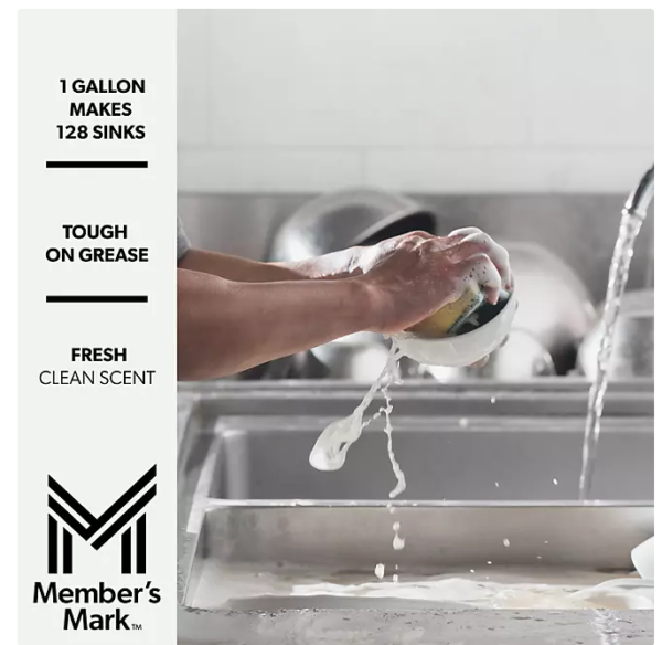 Member's Mark Commercial Blue Dish Detergent, 1 gal., Choose Pack Size - Image 2