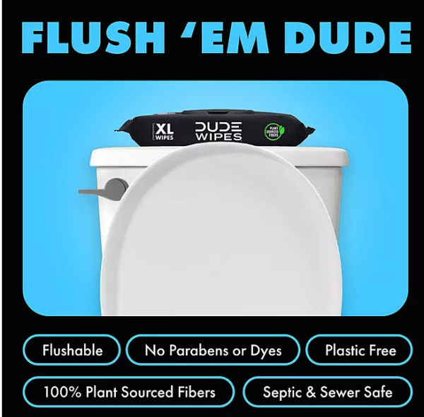 DUDE WIPES XL Travel Flushable Wipes, 10 ct., 180 wipes - Image 2