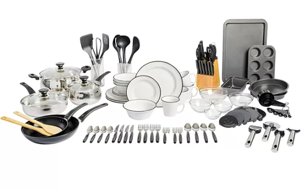 Gibson Home 95-Piece Complete Kitchen Starter Set, Choose Color