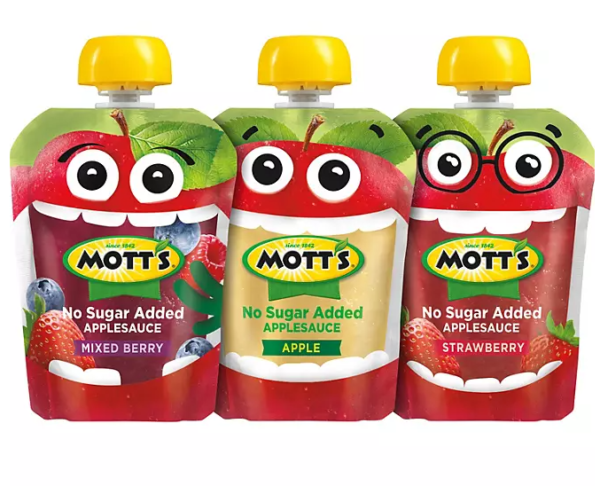 Mott's Apple Sauce No Sugar Added Variety Pack, 3.2 oz., 32 pk. - Image 2