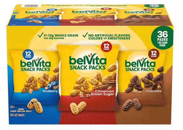 belVita Bites Breakfast Biscuits Variety Pack, 1 oz., 36 pk.